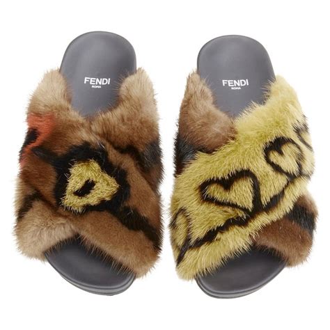 fendi mink fur slides|fendi slides for sale.